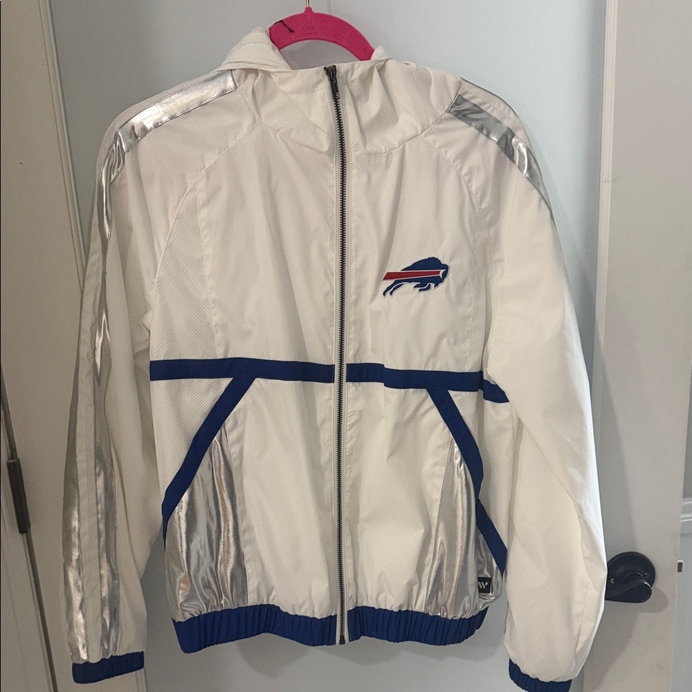 Buffalo Bills Women's White and Silver Hooded Jacket